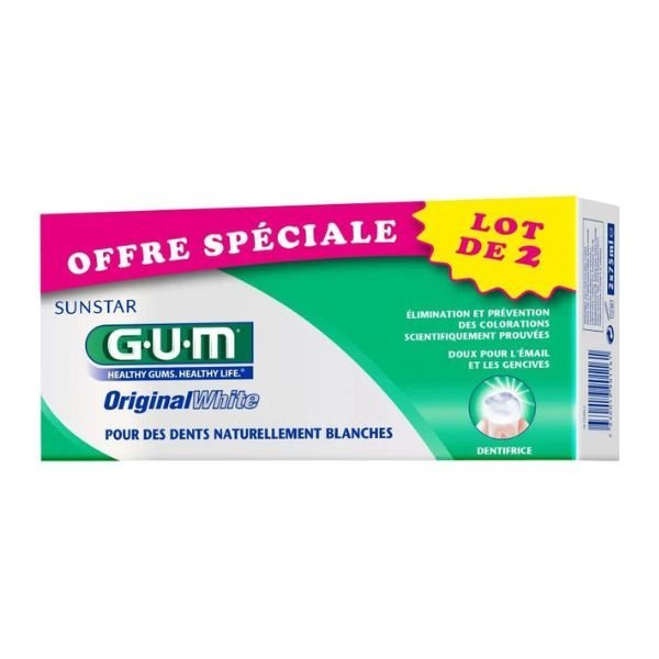 Gum Original white dentifrice 75 ml Pack de 2